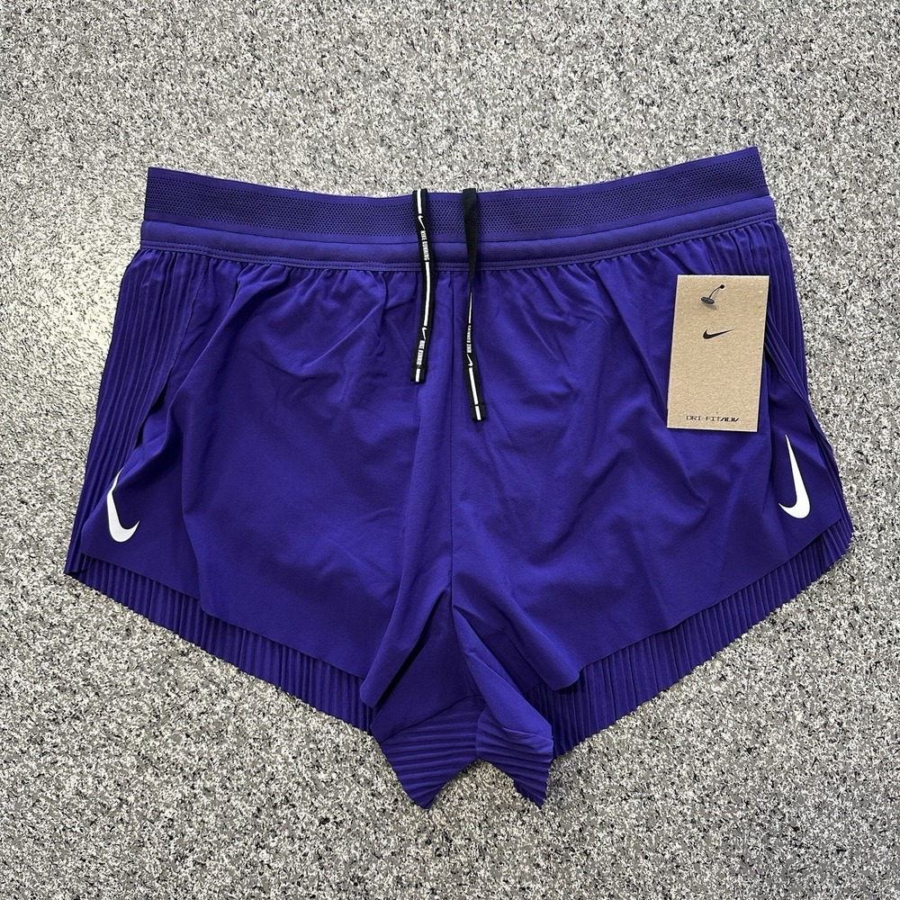 Nike AeroSwift Dri-FIT ADV Running Shorts Womens L Purple 3" Brief-Lined FN2328